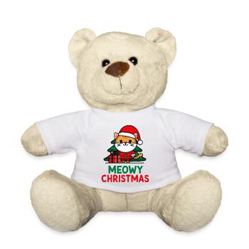 Festliche Katze Santa Illustration - Teddy - Weiß - Vorne