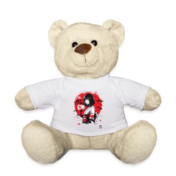 Epoque Edo en nouveau, geisha japonaise en kimono - Nounours - blanc - Devant