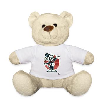 Retro Cartoon Hund als Direktor und Entertainer - Teddy - Weiß - Vorne
