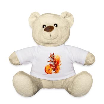 Squirrel Bicycle Headphones Orange Juice - Teddy Bear - white - Front