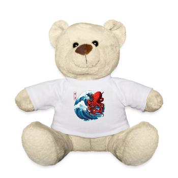Oktopus Japanische Kunst Octopus Japanese Art - Teddy Bear - white - Front
