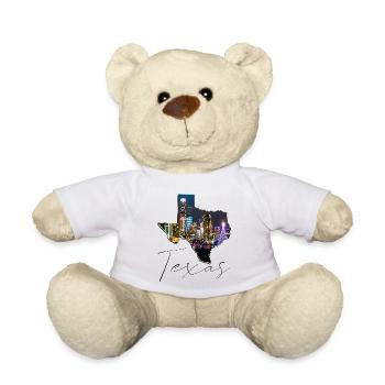 Austin Skyline in Texas State Map TX - Teddy Bear - white - Front