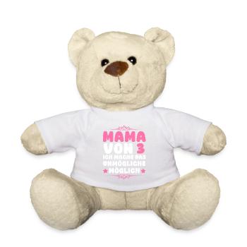 Mama Von 3 Kindern - Teddy - Weiß - Vorne