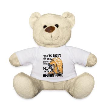 Afghan Hound You're Lucky I am Here - Teddy Bear - white - Front