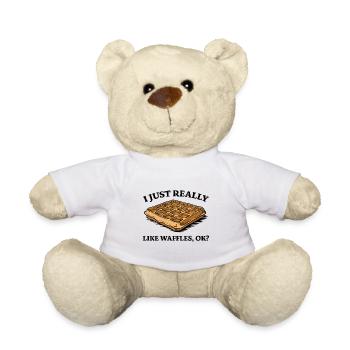 Waffeln Spruch Dessert Lustiges Waffeln Geschenk - Teddy - Weiß - Vorne