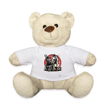 Grim Reaper loves riding and his horse - Teddy Bear - white - Front