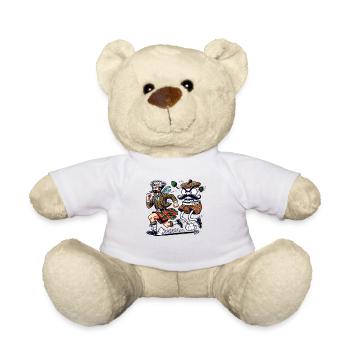 Scotsman on the run from a pair of underpants - Teddy Bear - white - Front