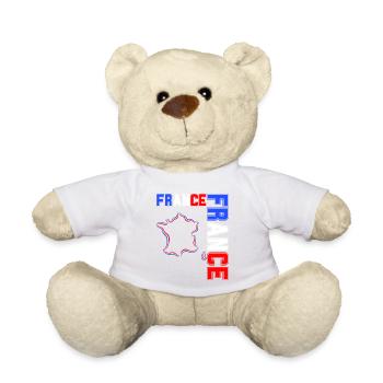 drapeau france cadeau, cadeau france drapeau - Nounours - blanc - Devant