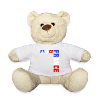drapeau france cadeau, cadeau france drapeau - Nounours - blanc - Devant