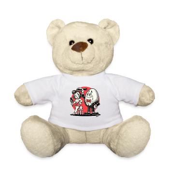 Retro Cartoon Lady und der Eiermann - Teddy - Weiß - Vorne
