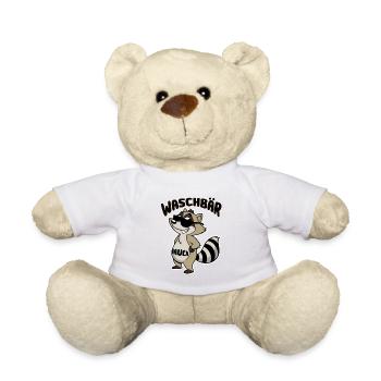 Waschbär Bauch - Waschbrett Bauch Cartoon - Teddy - Weiß - Vorne