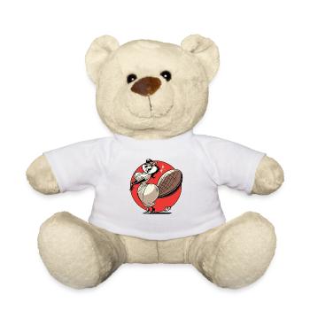 Large belle dame femme castor - Nounours - blanc - Devant