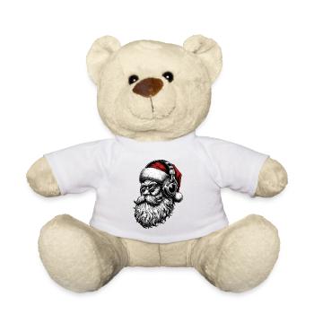 Hipster Santa Headphones - Teddy Bear - white - Front