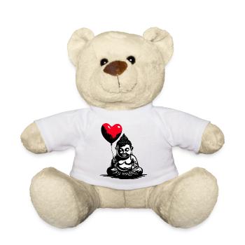 Buddha mit Herz Luftballon - Heartful Creatures - Teddy - Weiß - Vorne