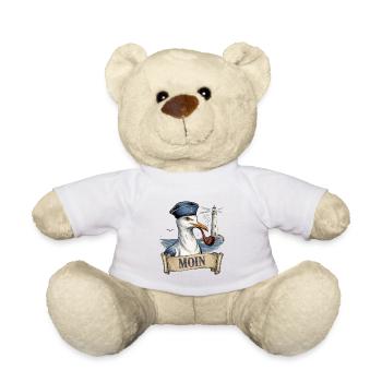 Vintage Seagull Nautical Bird - Teddy Bear - white - Front