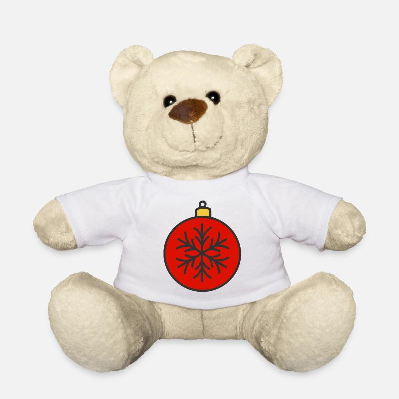 Weihnachtskugel - Teddy - Weiß
