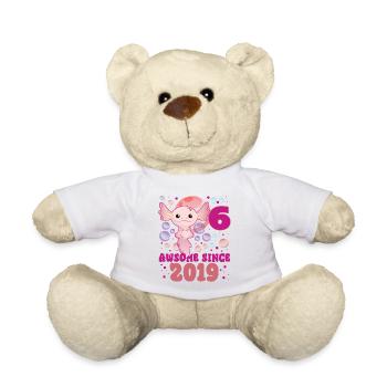 Sixth birthday - Teddy Bear - white - Front
