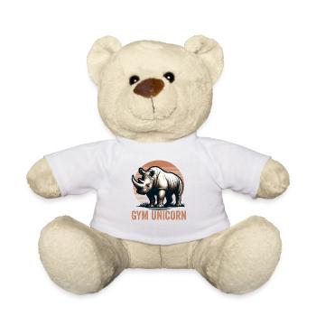 Gym Unicorn Rhino Rhinoceros Safari Vintage - Teddy Bear - white - Front
