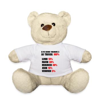 I always give 100 at work - Teddy Bear - white - Front