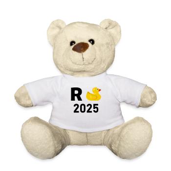 Duck Pension 2025 Pension Retirement Grandpa Grandma Pensioner - Teddy Bear - white - Front