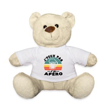 Ich kann kein Vintage-Aperitif-Humor-Geschenk haben - Teddy - Weiß - Vorne