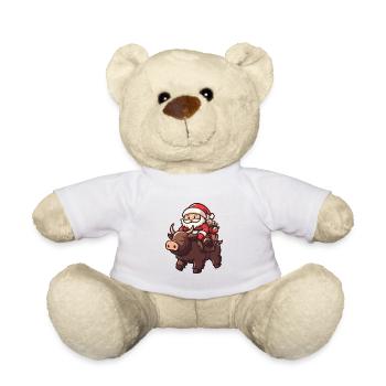 Cochon Père Noël Dessin animé Sanglier - Nounours - blanc - Devant