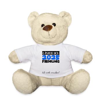 Firmung 2025 Gästebuch Geschenk Mädchen Jungen - Teddy - Weiß - Vorne