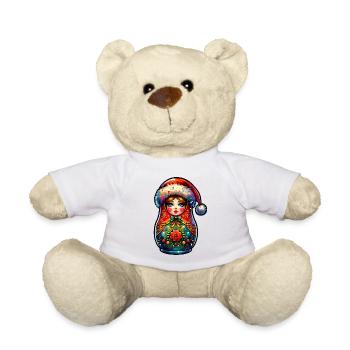Russian Matryoshka Christmas Russia - Teddy Bear - white - Front