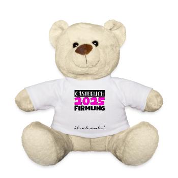 Firmung 2025 Gästebuch Geschenk Mädchen Jungen - Teddy - Weiß - Vorne