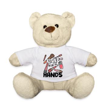 I Eat With My Hands Makeup Artist - Teddy Bear - white - Front