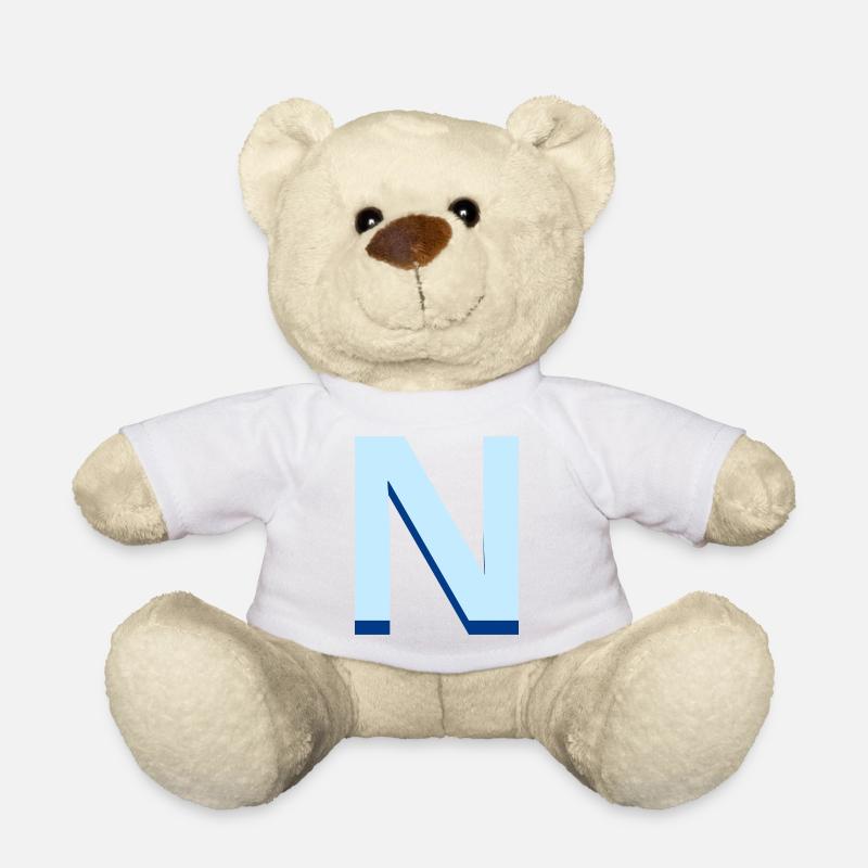 Pop und moderner blauer Buchstabe n - Teddy - Weiß
