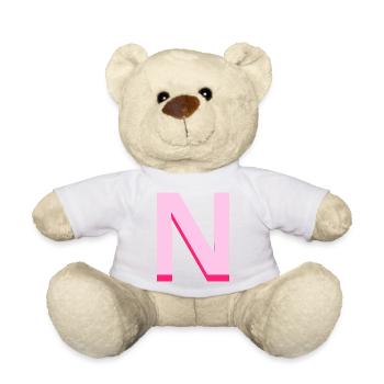 Pop und moderner rosa Buchstabe n - Teddy - Weiß - Vorne