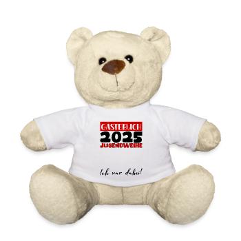 Jugendweihe 2025 Gästebuch Geschenk Mädchen Jungen - Teddy - Weiß - Vorne