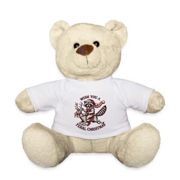 Je vous souhaite un Noël sauvage - Nounours - blanc - Devant
