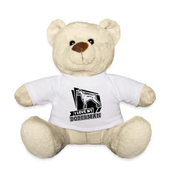 Love My Doberman Pinscher - Teddy Bear - white - Front