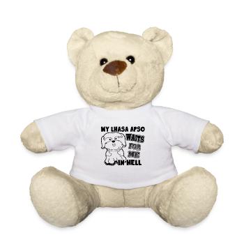 My Lhasa Apso Waits For me In Hell - Teddy Bear - white - Front
