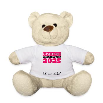 Jugendweihe 2025 Gästebuch Geschenk Mädchen Jungen - Teddy - Weiß - Vorne