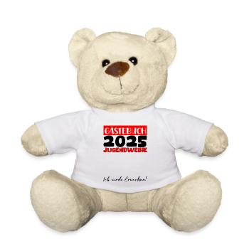 Jugendweihe 2025 Gästebuch Geschenk Mädchen Jungen - Teddy - Weiß - Vorne