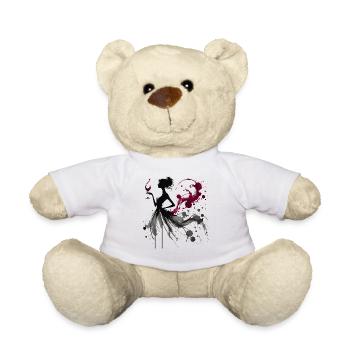 Elegante Weinliebhaber Silhouette Kunst - Teddy - Weiß - Vorne