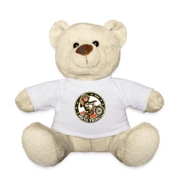 Motocross Monkey Moto Trial - Teddy Bear - white - Front