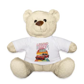 Legend Since 1995 Retro Car Art - Teddy Bear - white - Front