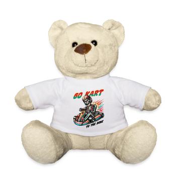 Funny Go-Kart Saying Racer Skeleton - Teddy Bear - white - Front