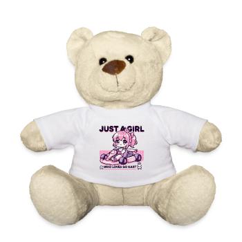 Ein Mädchen Das Go-Kart Liebt Anime Stil - Teddy - Weiß - Vorne