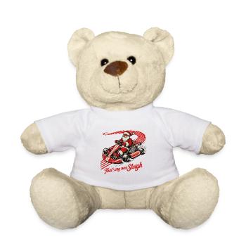 Christmas go-kart fun in retro style - Teddy Bear - white - Front