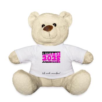 Jugendweihe 2025 Gästebuch Geschenk Mädchen Jungen - Teddy - Weiß - Vorne
