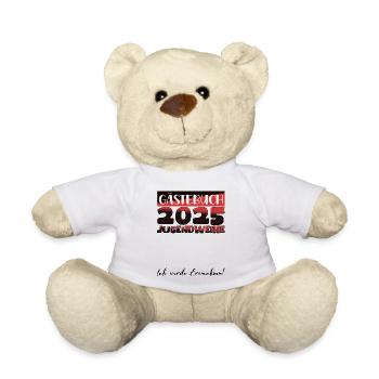 Jugendweihe 2025 Gästebuch Geschenk Mädchen Jungen - Teddy - Weiß - Vorne