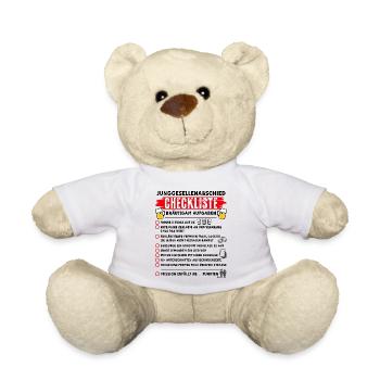 JGA T-Shirt Männer Junggesellenabschied Bräutigam - Teddy - Weiß - Vorne