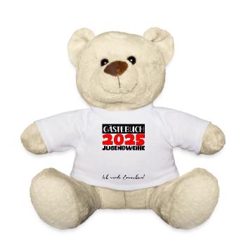 Jugendweihe 2025 Gästebuch Geschenk Mädchen Jungen - Teddy - Weiß - Vorne