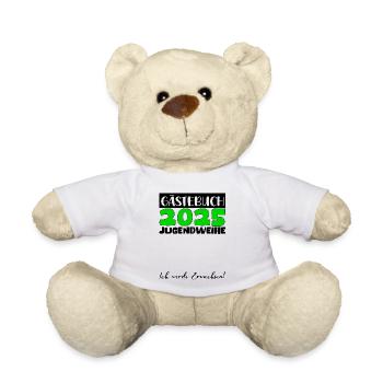 Jugendweihe 2025 Gästebuch Geschenk Mädchen Jungen - Teddy - Weiß - Vorne
