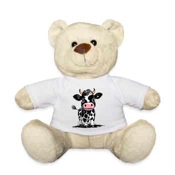 Mignon bébé veau - Animal de la ferme - Veau vache - Nounours - blanc - Devant